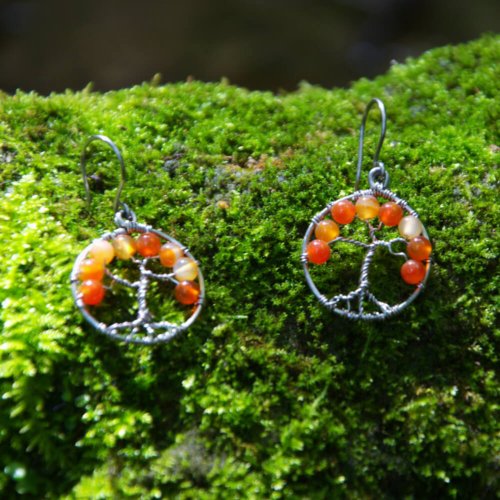Boucles d&rsquo;oreilles « Flamme de vie »