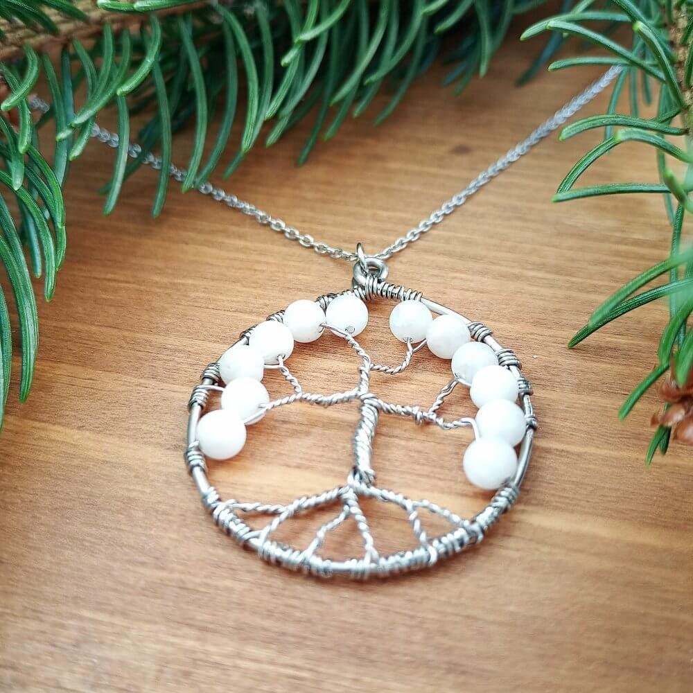 Collier en acier inoxydable avec pendentif Arbre de Vie