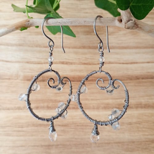 Boucles d&rsquo;oreilles « Zéphyr de cristal »