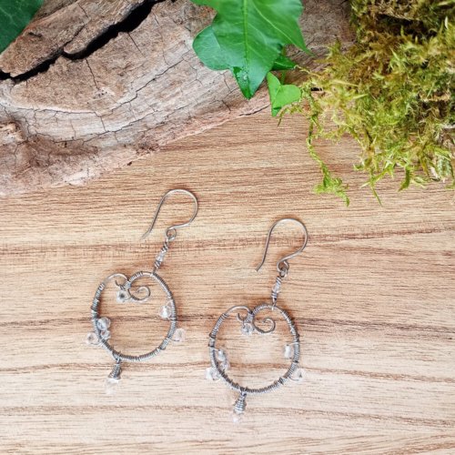 Boucles d&rsquo;oreilles « Zéphyr de cristal »